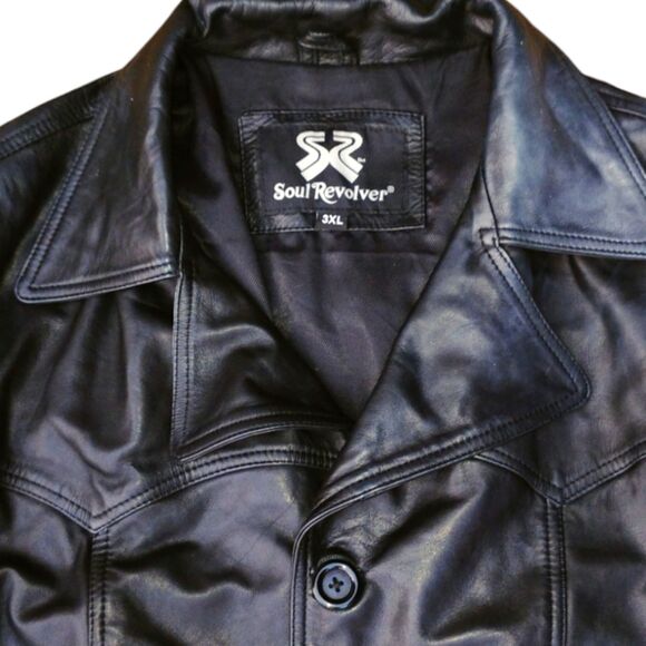 Soul Revolver "Heist" Leather Italian Lamb Leather Motorcycle Jacket Men's 3XL - Picture 3 of 6